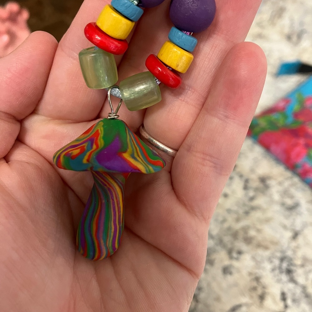 Cool Handmade Mushroom Necklace